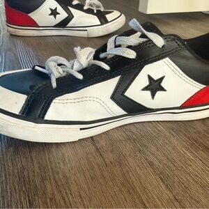 Converse Black, White, and Red Star Sneakers